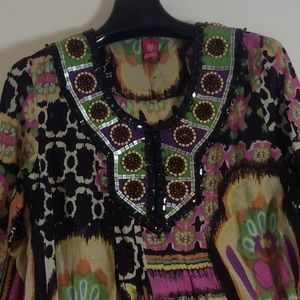 Colorful long comfy blouse